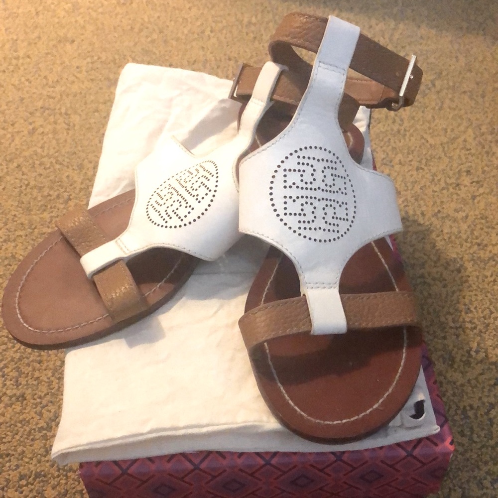 Gladiator Flat Sandals Leather Tory Burch